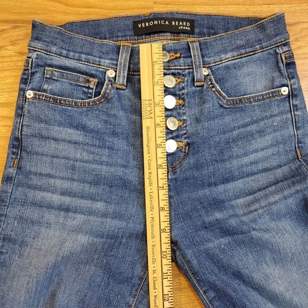 Veronica Beard Size 26 Debbie High Rise Skinny Jeans‎ Button Fly Bright Stone #2
